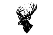 Deer Antler Silhouette Bundle, an Object Illustration by yasushie (Thumbnail 30 of 31)