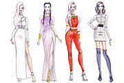 Fashion Girls, a Decorative Illustration by zaksheuskaya (Thumbnail 4 of 5)