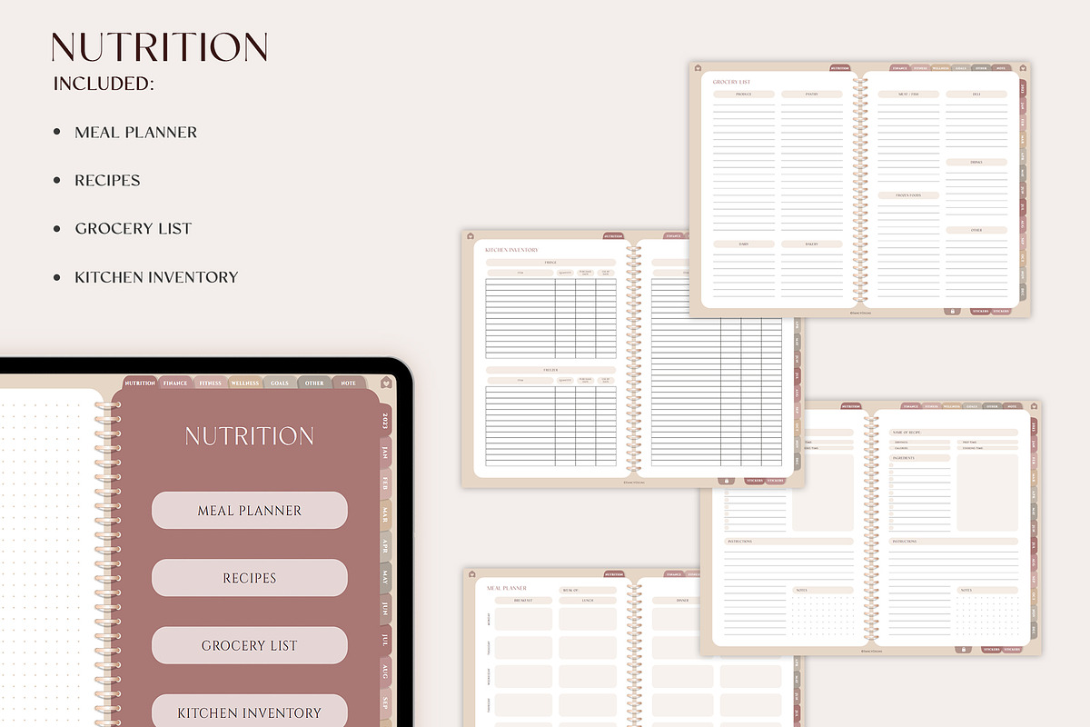 Undated digital planner, a Presentation Template by SofiaDesign16 (Photo 10 of 13)