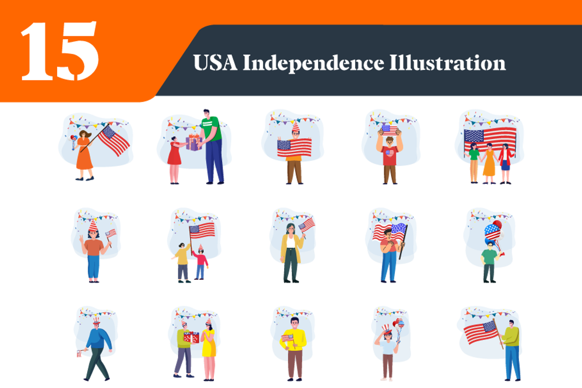 USA Independence Day Illustrations, a Person Illustration by EllaMaiyaali (Photo 3 of 3)