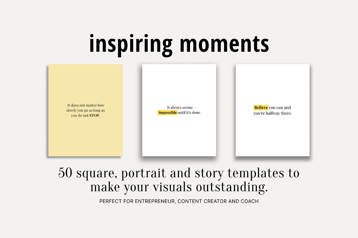 50 INSPIRING INSTAGRAM TEMPLATE, a Social Media Template by RB Boutique (Photo 4 of 8)