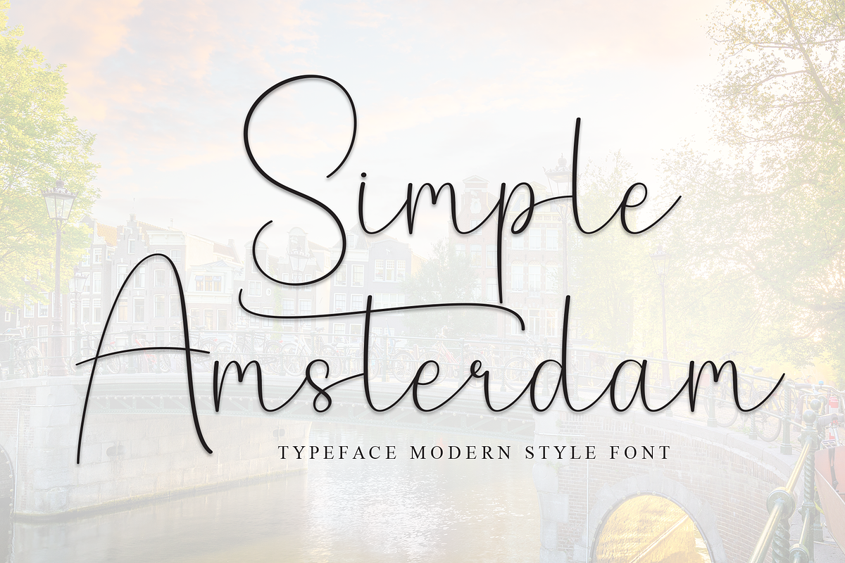 Simple Amsterdam | Script Font, a Handwritten Font by Scratchones (Photo 1 of 9)