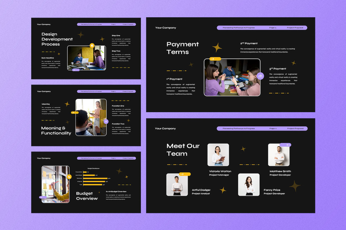 Black Project Proposal Powerpoint, a Presentation Template by Aiyari Graphic (Photo 4 of 5)