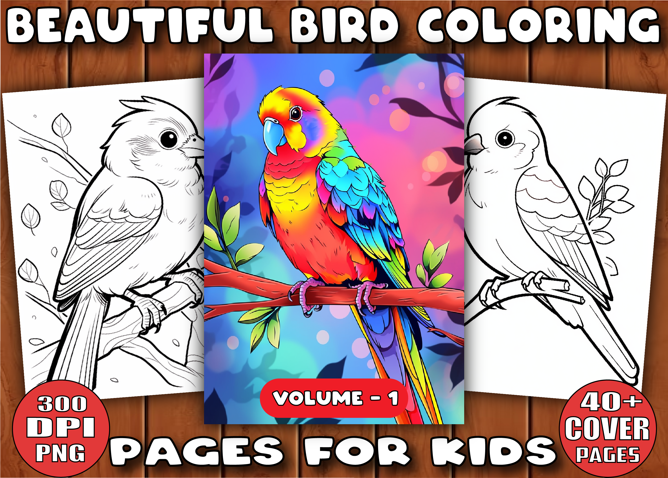 Beautiful Bird Coloring Pages Vol 01, an Animal Illustration by Daisy ...