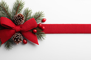 Christmas decoration with red ribbon, a Holiday Photo by MistyDay