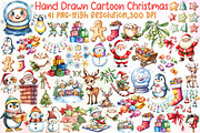 Hand Drawn Cartoon Christmas Clipart, an Illustration by Sublimation Artist (Thumbnail 1 of 6)