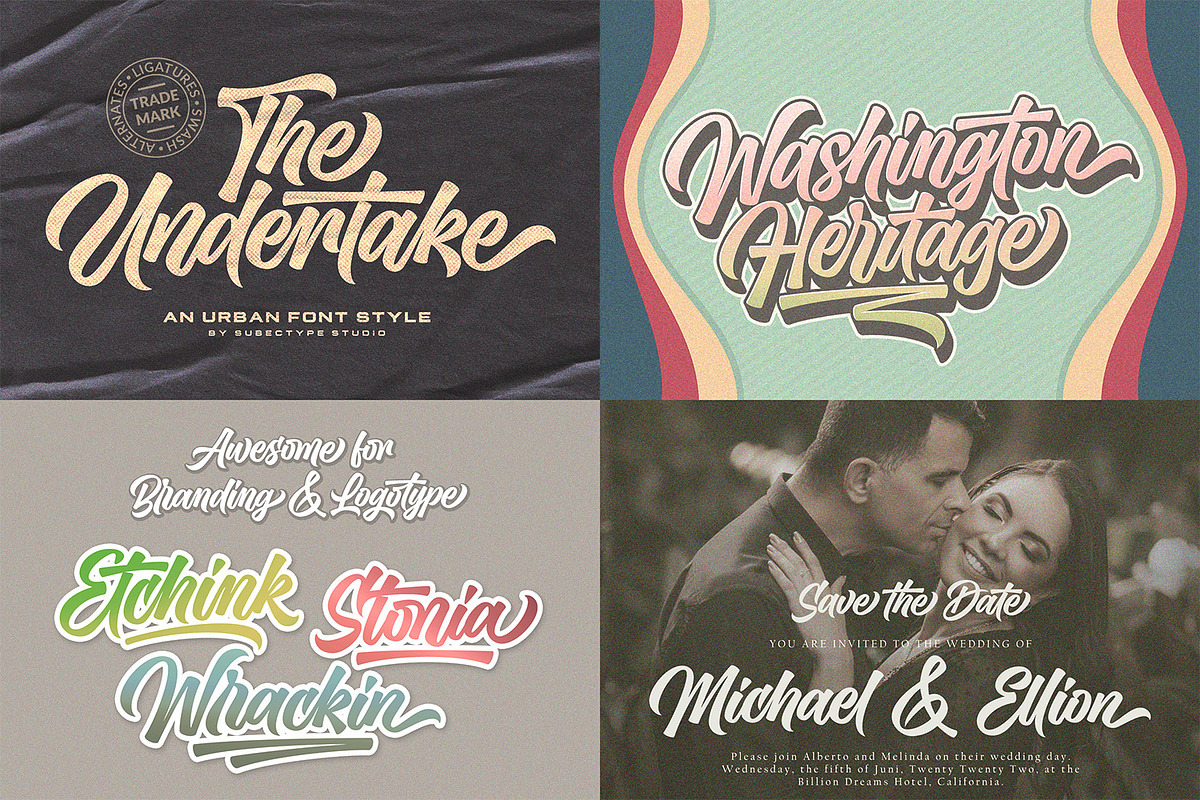 Modern Vintage - Font Bundle, a Script Font by Subectype Studio (Photo 5 of 9)