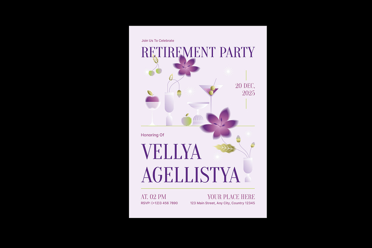 Floral Retirement Party Invitation, an Invitation Template by Neermana (Photo 3 of 4)