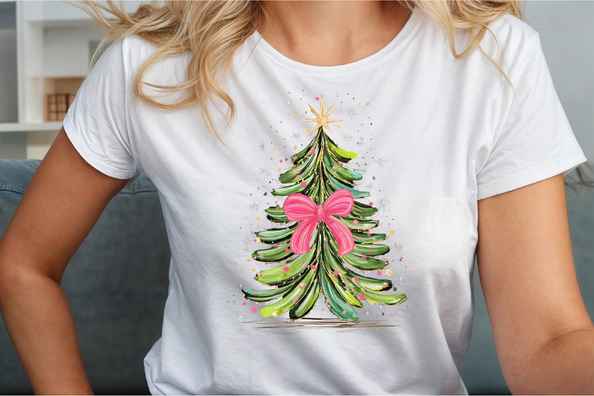 Coquette Pink Bow Christmas Tree PNG, an Illustration by Sublimation Artist (Photo 4 of 9)