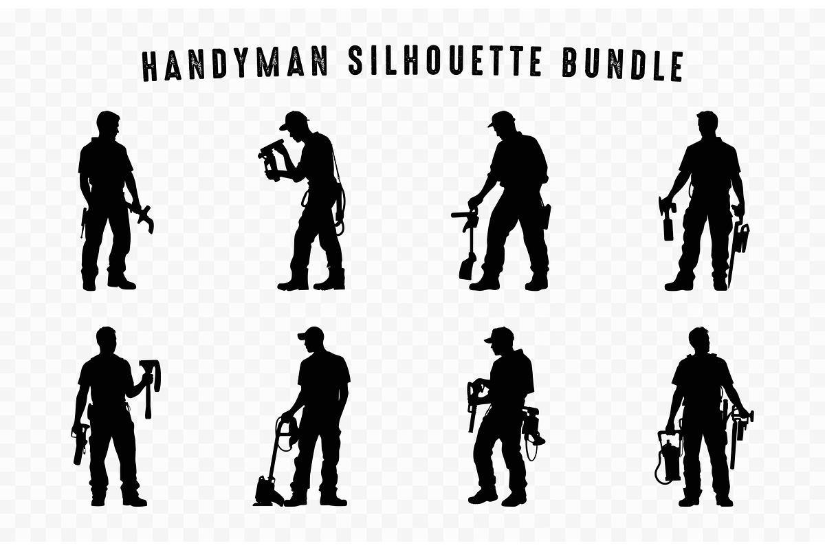 Handyman Silhouette Vector art Set, a Person Illustration by Gfx Expert Team (Photo 2 of 3)