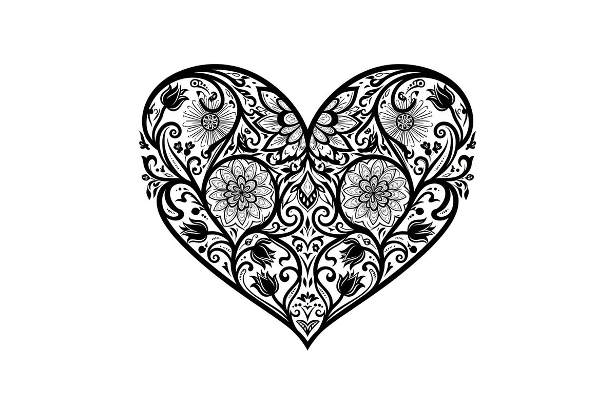 Ornamental Heart Silhouette Bundle, an Illustration by jahid234 (Photo 8 of 31)