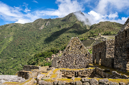 Ancient terraces and stone walls inside the Machu Picchu site in, an Architecture Photo by GoodGoods