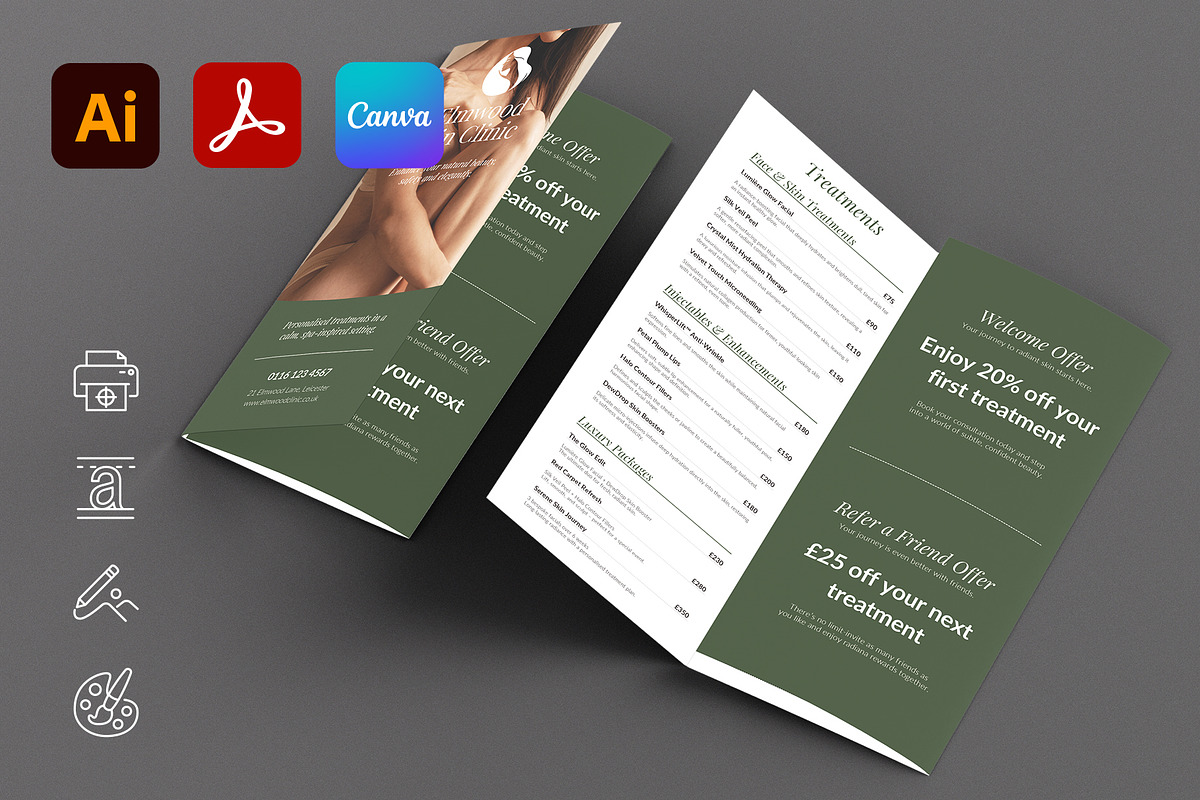 Clinic Tri-Fold Leaflet Template preview 2