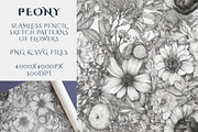 Peony - Sketch Flower Patterns, a Pattern Graphic by Pixel Perfect Patterns (Thumbnail 2 of 8)
