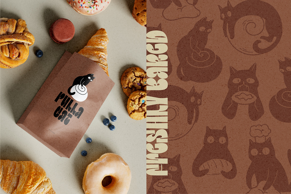 Bakery Cats Vector Illustrations, an Animal Illustration by helenreveur (Photo 4 of 5)