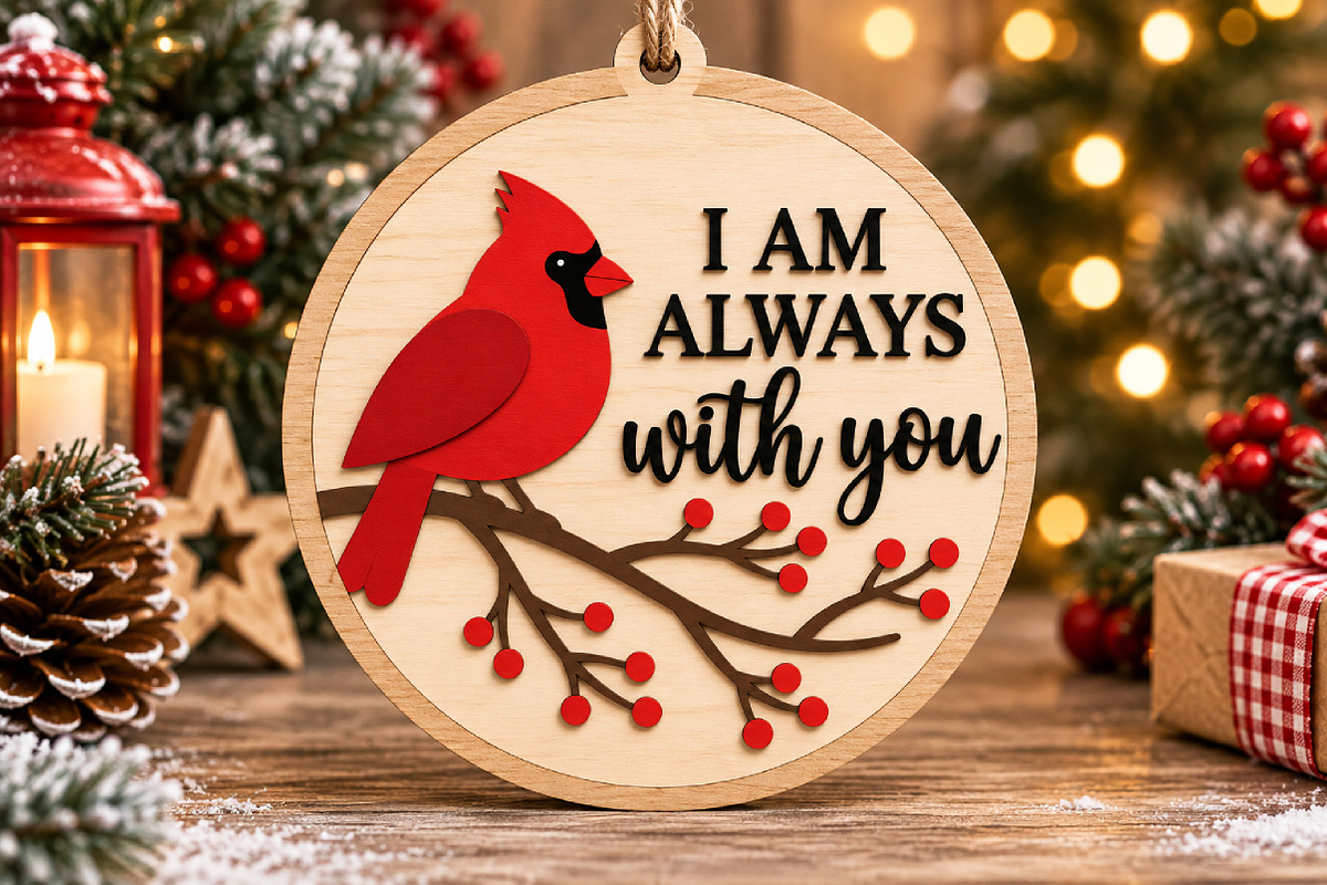 Red Cardinal Christmas Laser Cut SVG, a Seasonal Illustration by Canvas Craft (Photo 3 of 6)