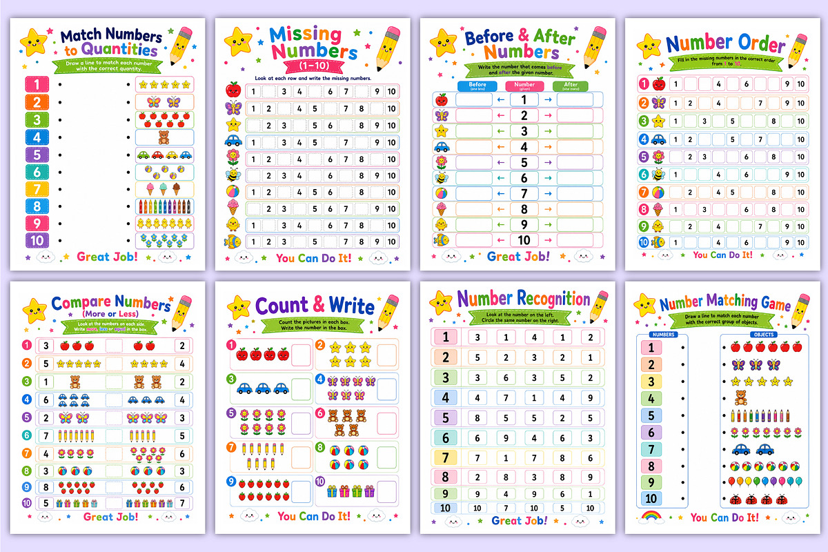 Number Learning Workbook | Math, a Stationery Template by Mustafiz (Photo 4 of 5)