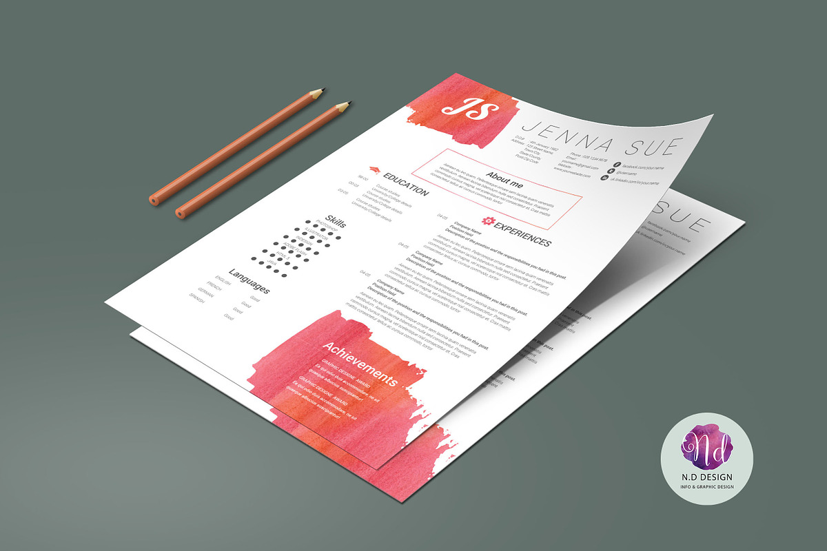 Creative CV template, a Resume Template by Chic templates (Photo 3 of 3)