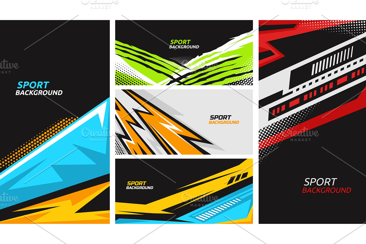 Sport banner. Abstract racing, an Illustration by winwin.art