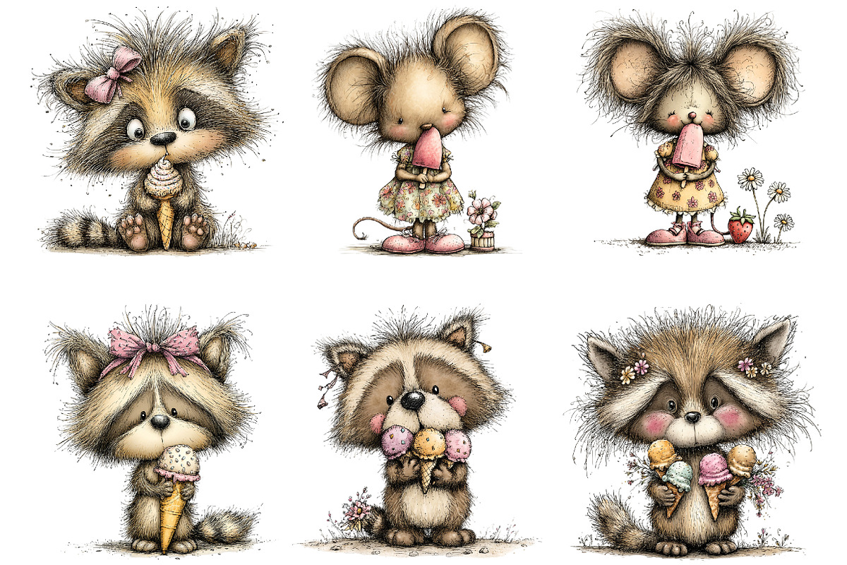 Whimsical summer woodland animals, an Illustration by SinaCreation (Photo 3 of 11)