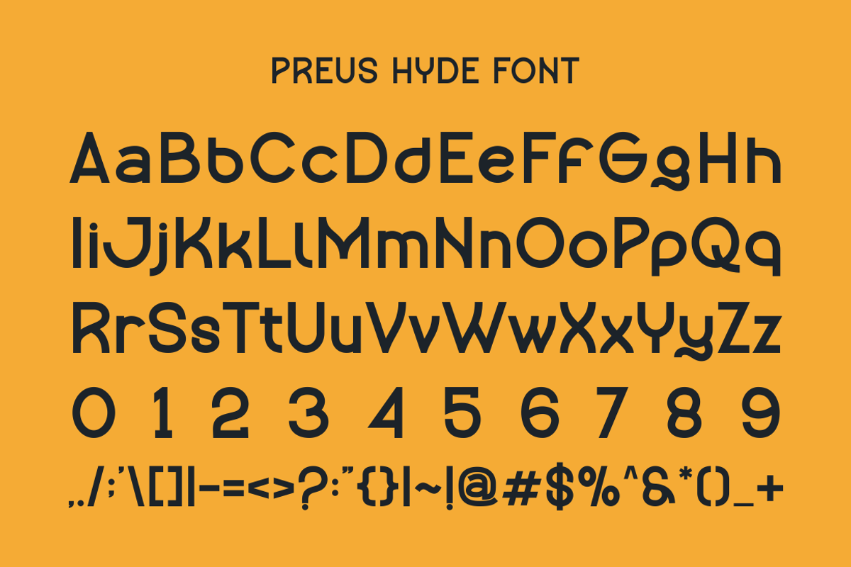 Preus Hyde - Modern Unique Font, a Sans Serif Font by Viswal Studio (Photo 6 of 8)