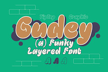 Gudey – Funky Layered Font