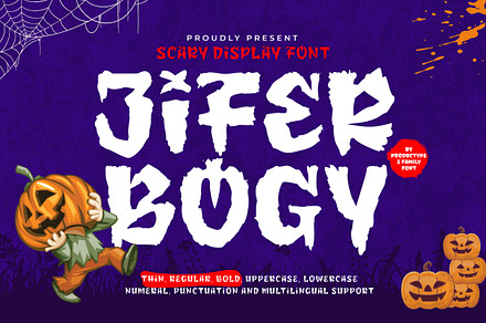 Jifer Bogy - Halloween Display Font, a Handwritten Font by productype1