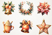 Peach Colored Christmas Clipart, an Illustration by RobertsArt (Thumbnail 6 of 7)