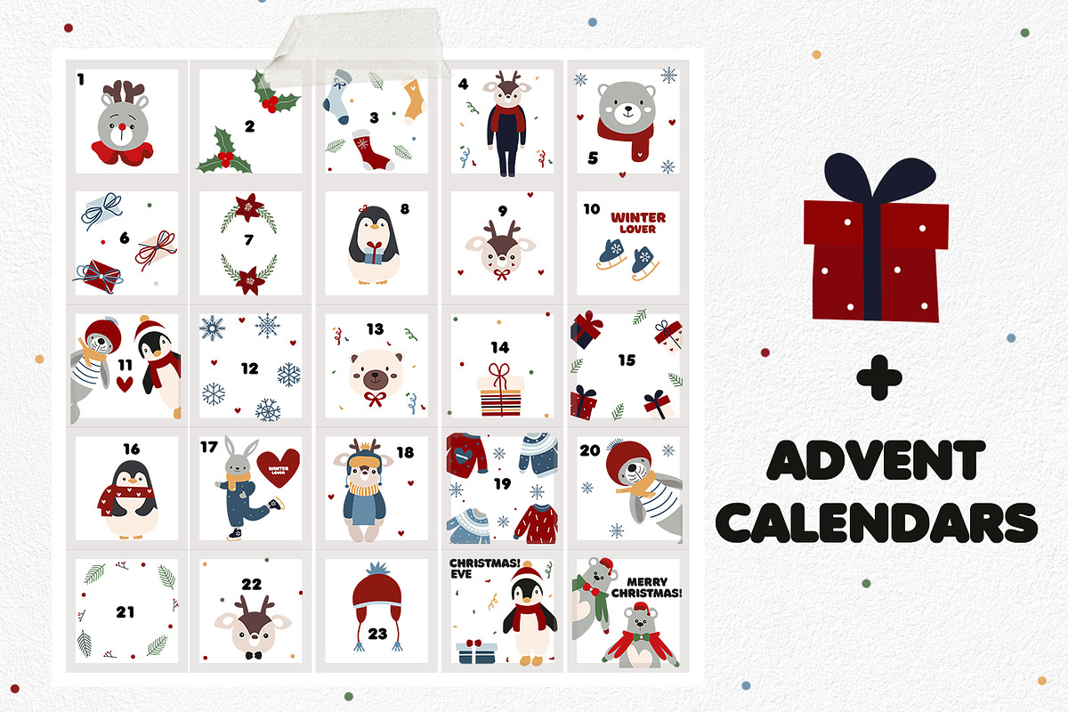 Little Christmas Animals Clipart, an Animal Illustration by JT_Design_Art (Photo 4 of 12)