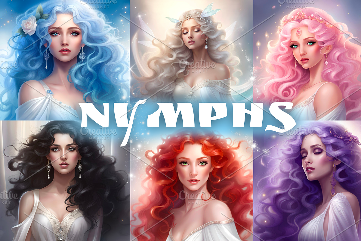 Beautiful Nymphs, an Illustration by MarisoArt