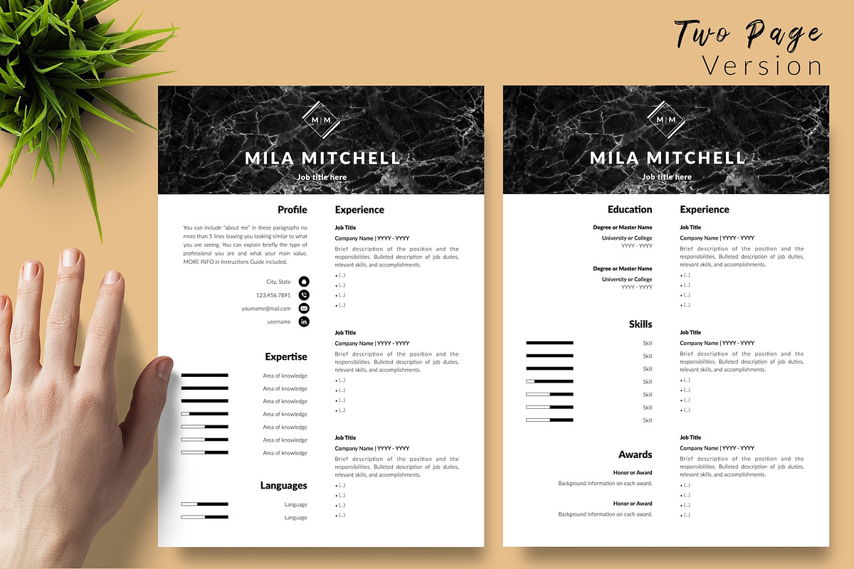 Modern Resume Design / CV - Mila, a Resume Template by Templates Design Co. (Photo 3 of 17)