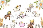 Farm Animals Clipart, an Animal Illustration by Masha  Studio (Thumbnail 2 of 9)