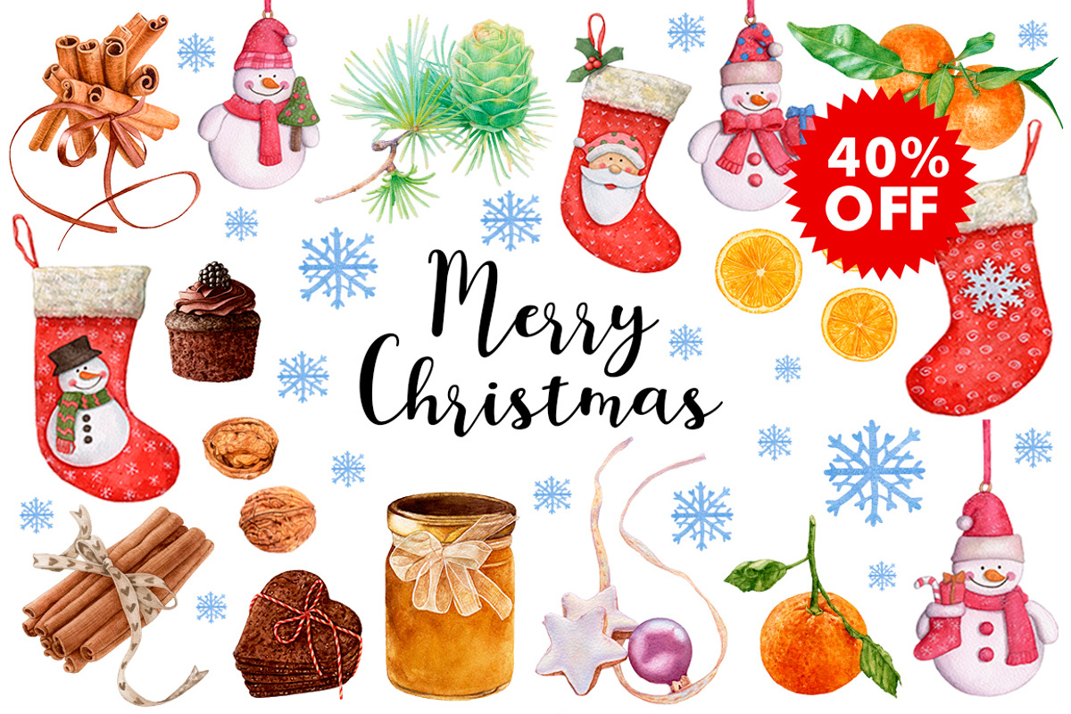 40%OFF! Merry Christmas, an Illustration by Katya Zlobina (Photo 1 of 9)