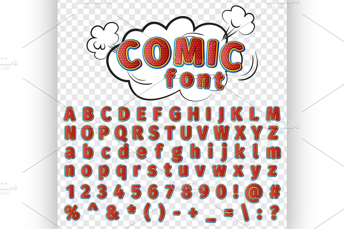 comics style alphabet