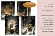 Golden Winter Forest Craft Set, a Decorative Illustration by The Dutch Lady Designs (Thumbnail 9 of 10)