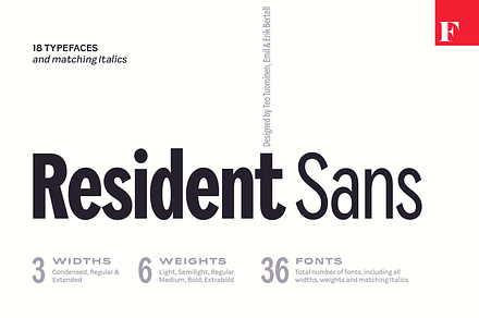 Resident Sans Serif, a Sans Serif Font by Fenotype