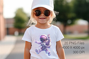 Cute baby astronaut 01. T-Shirt, PNG, an Animal Illustration by KENO Mascots (Thumbnail 7 of 10)