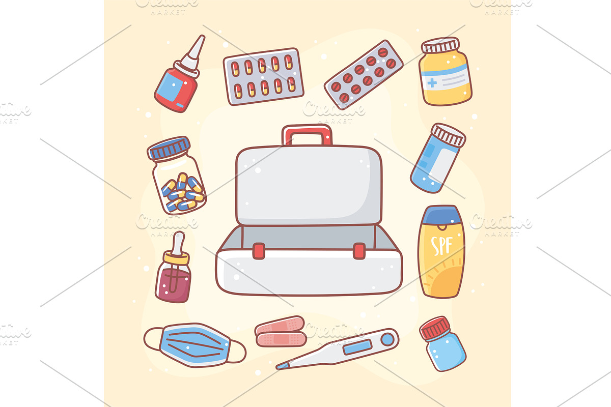 medical kit for accidents, a Healthcare Illustration by studiogstock