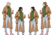 Coffee Girls Clipart, a Person Illustration by GlamArtZhanna (Thumbnail 2 of 4)