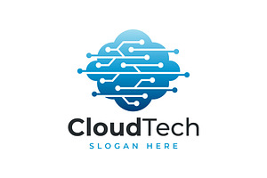 Cloud and Tech Logo, a Branding & Logo Template by Buqancreative