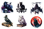 Watercolor Gothic Animals Clipart, an Illustration by CreationArt (Thumbnail 2 of 5)