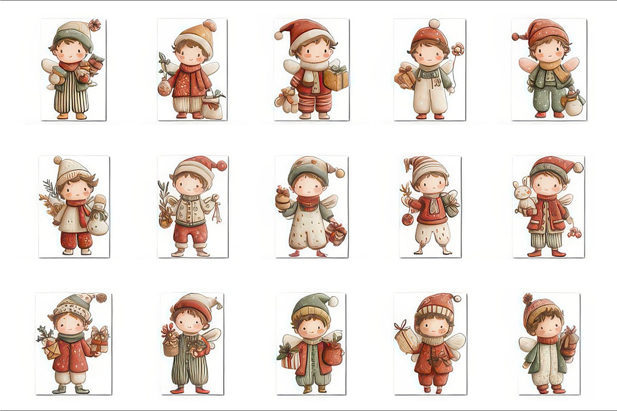 Whimsical Christmas Red Fairy Boy, a Seasonal Illustration by V Design Creator (Photo 4 of 8)