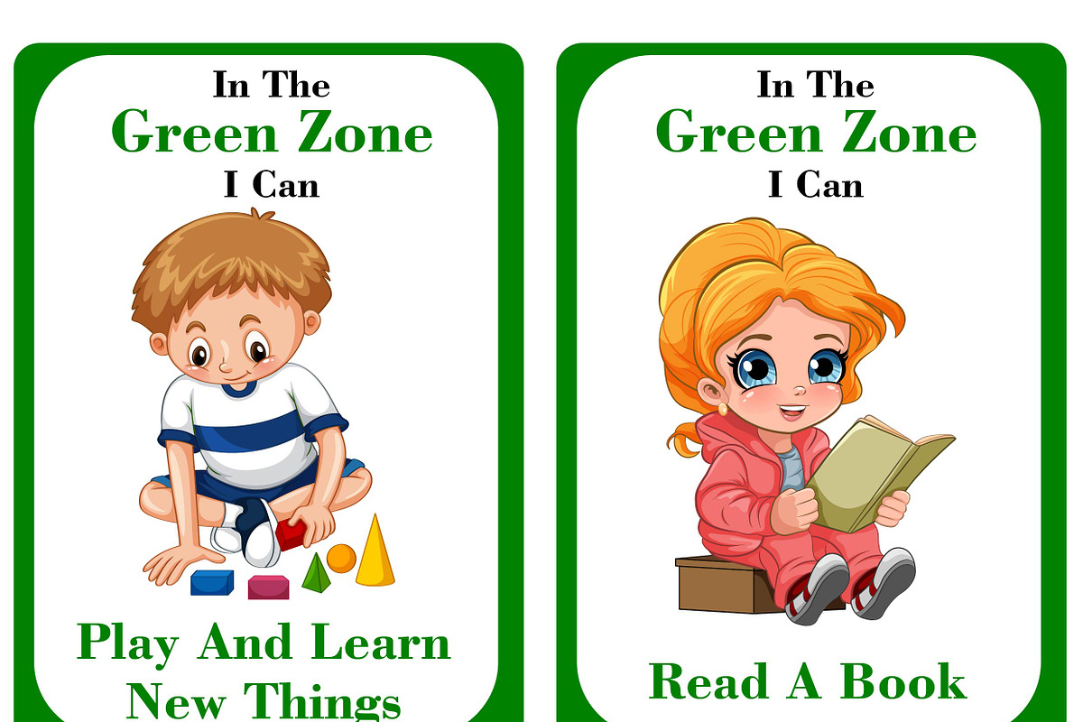 Zones of Regulation Flash Card, an Education Illustration by DigitalsDesigns (Photo 5 of 9)