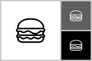 Burger abstract outline vector logo, an Outline Icon by quadrazo