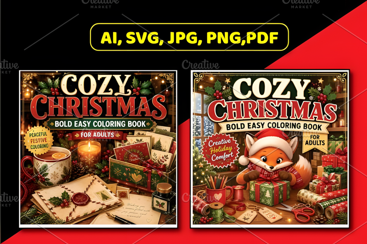 Cozy Christmas Bold Easy Coloring, a Seasonal Illustration by Design Station (Photo 3 of 5)