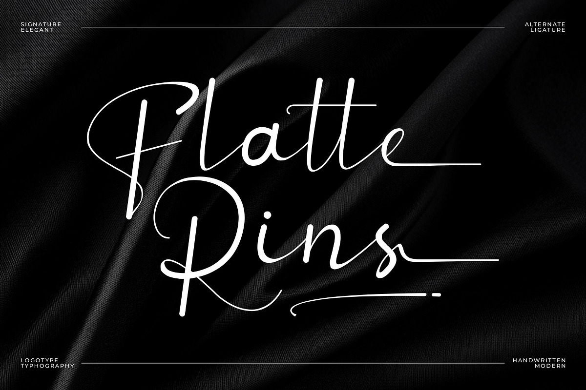 Flatte Rins || Elegant Classy Script, a Script Font by Ermedia Studio (Photo 1 of 6)