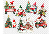 Christmas Gnome Clipart PNG Bundle, a Seasonal Illustration by GlamArtZhanna (Thumbnail 6 of 6)