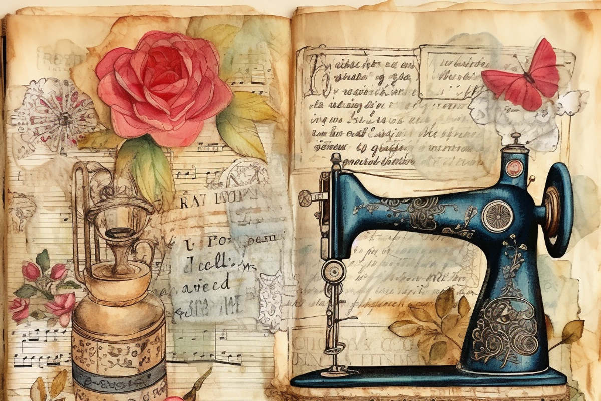 Vintage Sewing Thread and Needle, a Background Graphic by Printable Treasure (Photo 2 of 6)