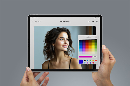 Tablet Mockup - Hands Holding, an iPad Mockup by Avelina Studio