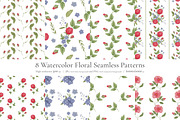 Vintage Rose: Seamless Patterns, a Pattern Graphic by Nadia Semyroz (Thumbnail 1 of 6)